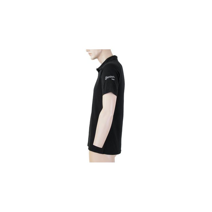 SENSOR MERINO ACTIVE POLO pánské triko kr.rukáv černá