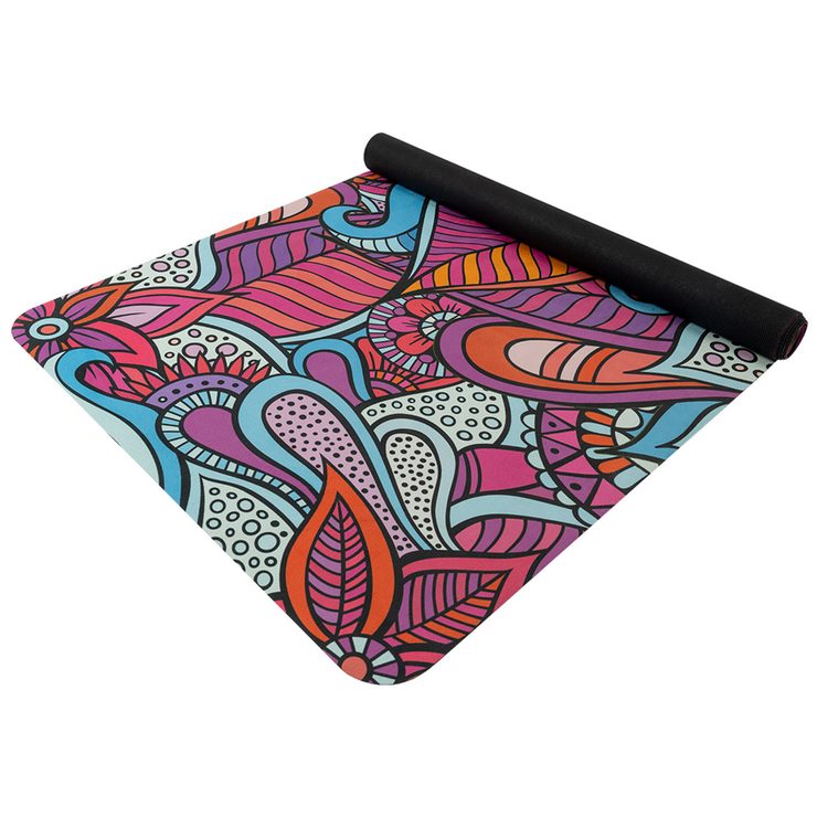 YATE Yoga mat přírodní guma, vzor W, 4 mm - červená