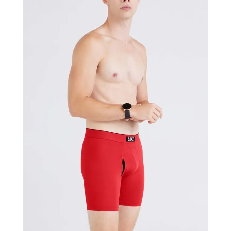 SAXX MULTI-SPORT MESH BOXER BRIEF FLY 3PK Sunset Red/Turbublence/Faded Black