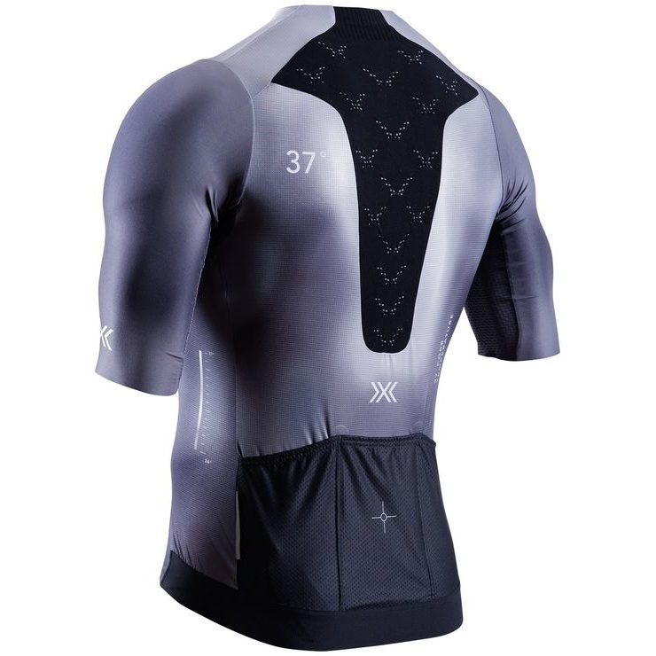 X-BIONIC COREFUSION AERO JERSEY SS MEN DARK MONOCHROMATIC HEATMAP