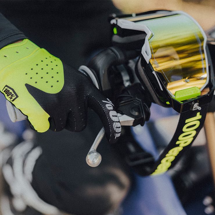 100% ITRACK Gloves Black/Fluo Yellow