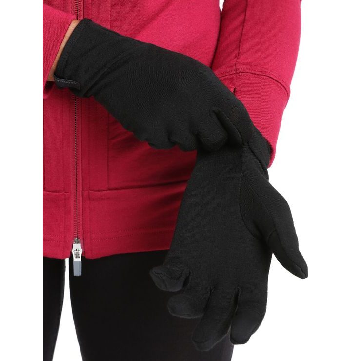 ICEBREAKER U 260 Tech Glove Liner, BLACK