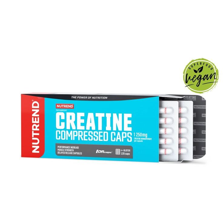 NUTREND Creatine Compressed Caps, 120 kapslí