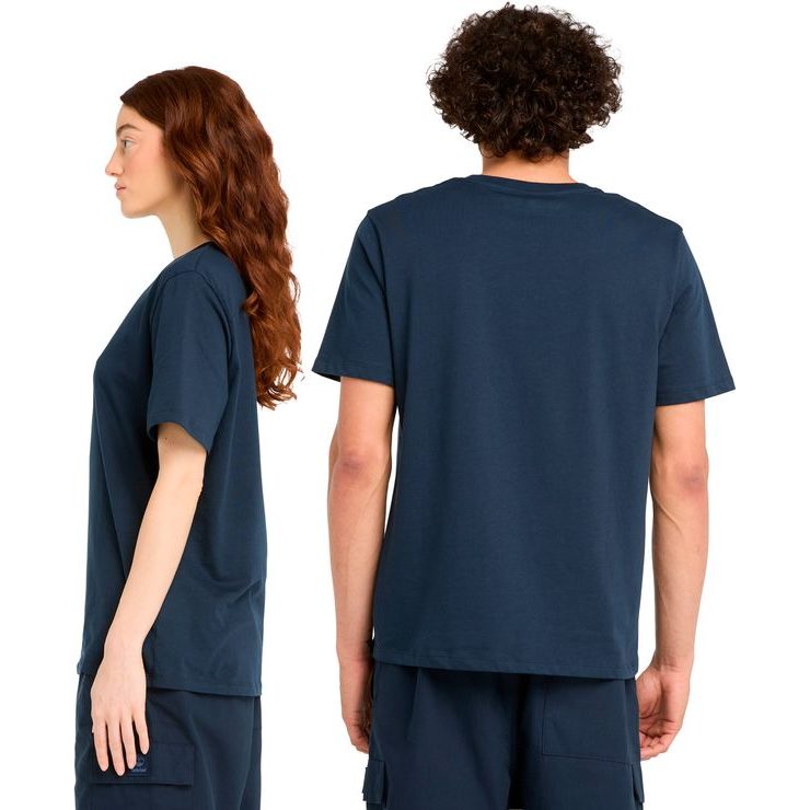 TIMBERLAND Print Stack Logo Short Sleeve Tee Dark Sapphire