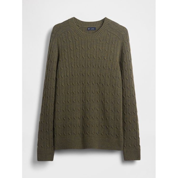 GAP 807068-00 Pletený svetr z Merino vlny Zelená