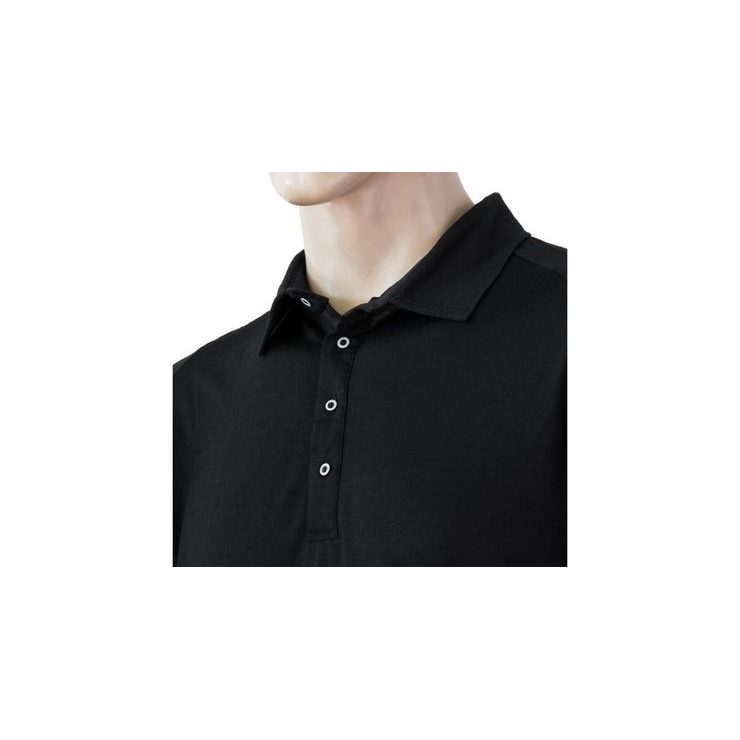 SENSOR MERINO ACTIVE POLO pánské triko kr.rukáv černá