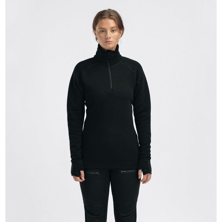 ACLIMA FleeceWool V2 Polo w/ zip W's Jet Black