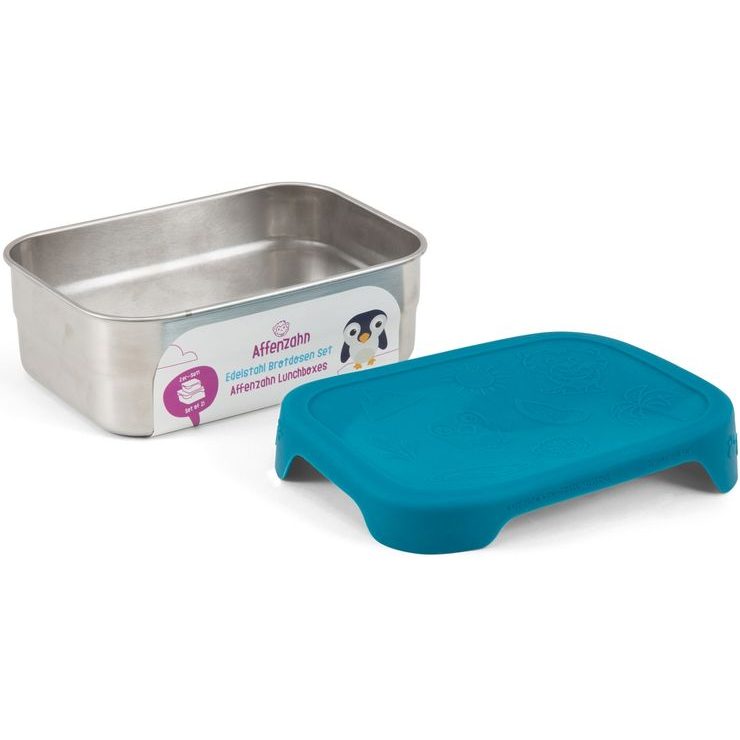 AFFENZAHN Stainless Steel Lunchbox Set Owl, petrol