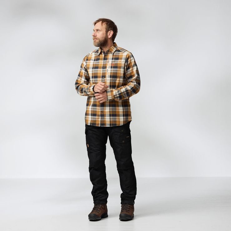 FJÄLLRÄVEN Fjällglim Shirt M Wood Brown-Chalk White