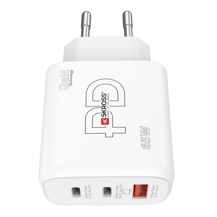 SKROSS DC57-PD65 USB A+C nabíjecí adaptér Power charger 65W GaN EU, Power Delivery, typ C