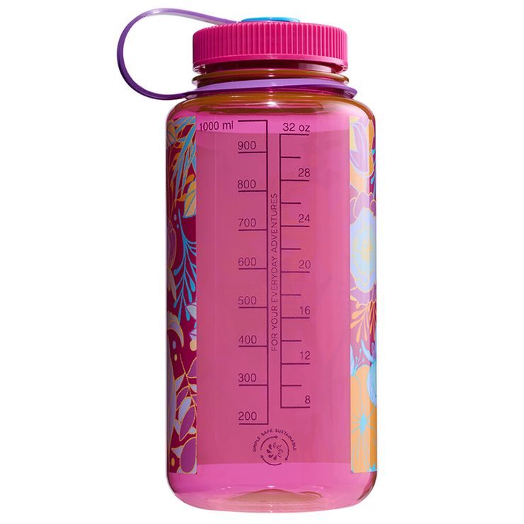 NALGENE 32oz WM Magenta w/Botanical Florals Magenta/Botanical Florals