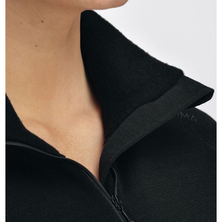 ACLIMA FleeceWool V2 Polo w/ zip W's Jet Black