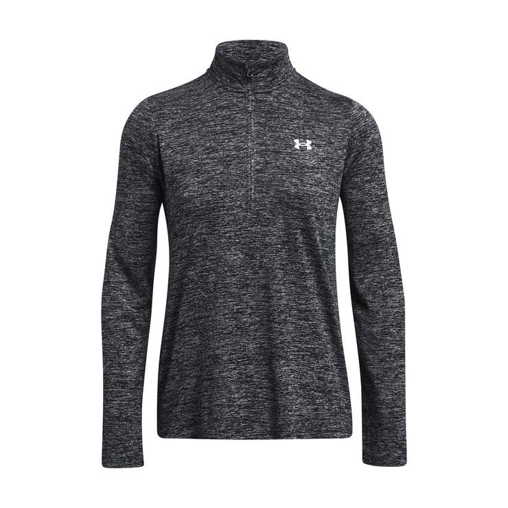 UNDER ARMOUR Tech 1/2 Zip Twist, Black / White