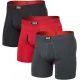 SAXX MULTI-SPORT MESH BOXER BRIEF FLY 3PK Sunset Red/Turbublence/Faded Black