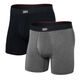 SAXX VIBE XTRA SC BB FLY 2PK, Black/Dark Grey Heather