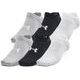 UNDER ARMOUR UA Essential No Show 6pk-BLK/GRY/WHT