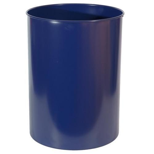Kovový odpadkový koš Tube, objem 30 l, modrý