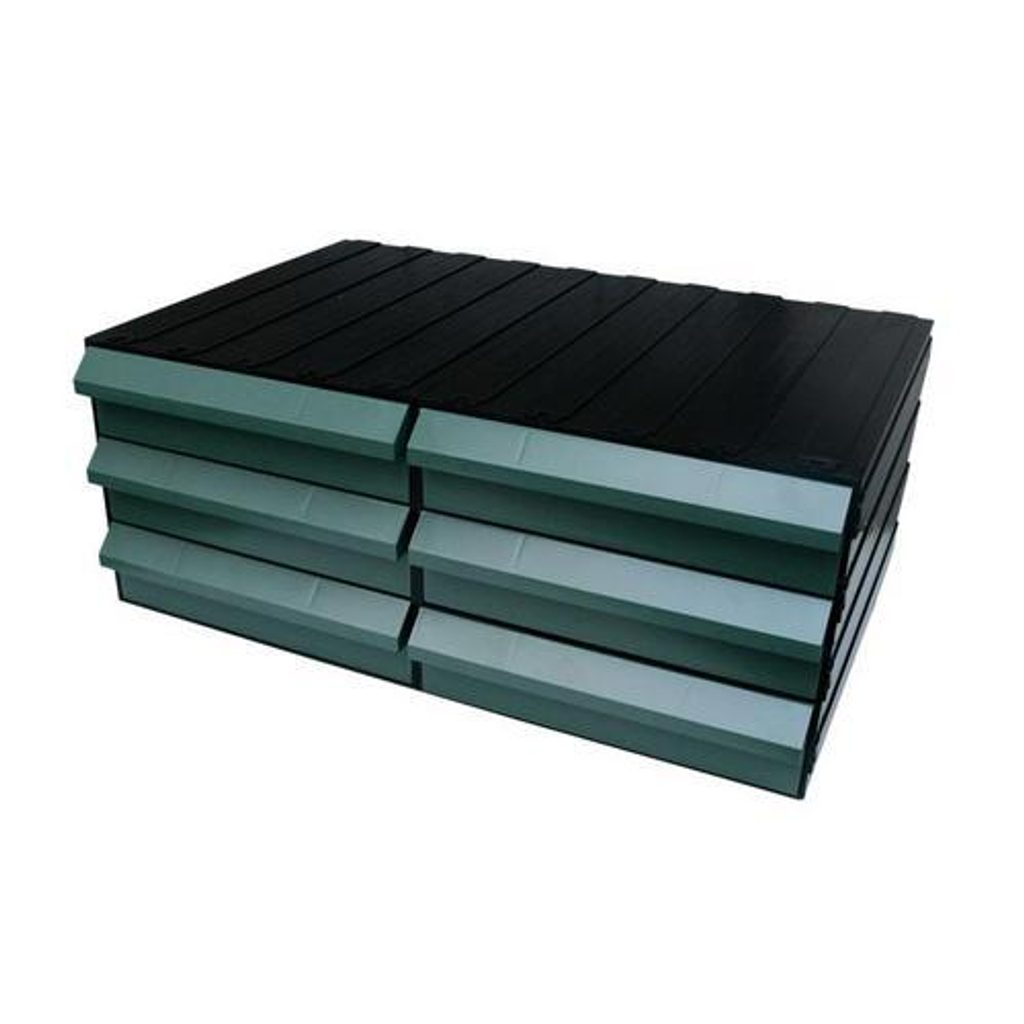 Modulový organizér PS, 6 zásuvek, 228 x 562, černý/zelený