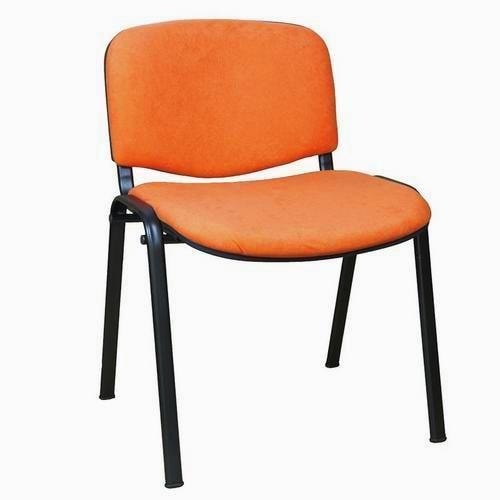Konferenční židle ISO Velours Black, oranžová
