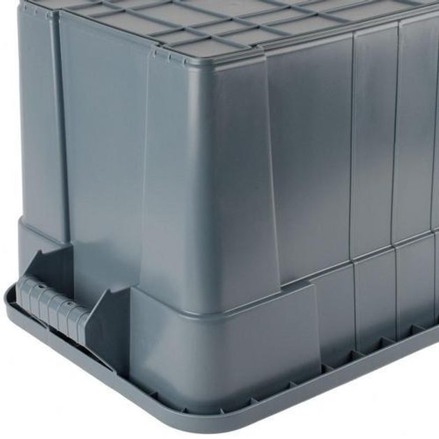 Ebal.cz - obalový materiál - Plastový odolný úložný box Brute s víkem,  šedý, 53 l - Rubbermaid - Plastové úložné boxy - Úložné a přepravní boxy,  Boxy, krabice, bedny, Nádoby, boxy a přepravky, Průmyslové prostory