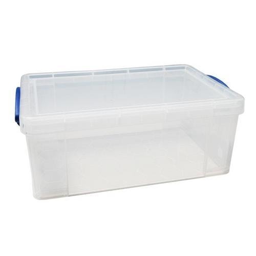 Ebal.cz - obalový materiál - Plastový úložný box s víkem na klip,  průhledný, 9 l - Plastové úložné boxy - Úložné a přepravní boxy, Boxy,  krabice, bedny, Nádoby, boxy a přepravky, Průmyslové prostory