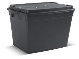 Ebal.cz - obalový materiál - Plastový odolný úložný box s víkem, 60 l - Plastové  úložné boxy - Úložné a přepravní boxy, Boxy, krabice, bedny, Nádoby, boxy a  přepravky, Průmyslové prostory