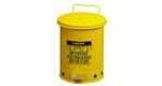 Kovový odpadkový koš pro hořlavé a nebezpečné látky, objem 53 l, žlutý