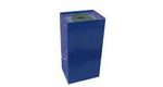 Kovový odpadkový koš Unobox na tříděný odpad, objem 100 l, modrý