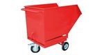 Pojízdný výklopný kontejner s kapsami pro vysokozdvižný vozík, objem 250 l, červený