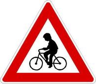 Výstražné dopravní značky - Cyklisté
