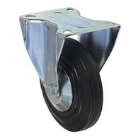 Gumové transportní kolo s přírubou, průměr 160 mm, pevné, valivé ložisko