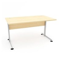 Kancelářský stůl Abonent, 160 x 80 x 75 cm, se clonou, rovné provedení, dezén javor