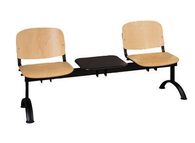 Dřevěná lavice ISO, dvoumístná se stolkem, černá/buk