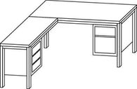 Rohový kancelářský stůl se dvěma kontejnery Basic, 200 x 160 cm, levé provedení