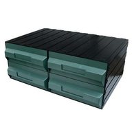 Modulový organizér PS, 4 zásuvky, 228 x 562, černý/zelený