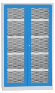 Skříň na kapaliny s drátěnými dveřmi, modro/šedá, 1950x1200x500 mm
