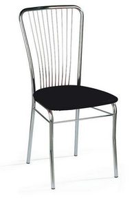 Kožená jídelní židle Neron Chrom, černá