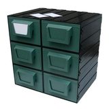 Modulový organizér PS, 6 zásuvek, 340 x 340, černý/zelený