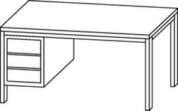 Kancelářský stůl s kontejnerem 3 Basic, 160 x 80 x 76 cm, rovné provedení