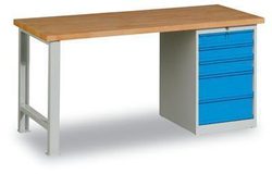 Dílenský stůl Weld 5Z, 84 x 150 x 80 cm, šedý
