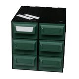 Modulový organizér PS, 6 zásuvek, 228 x 225, černý/zelený