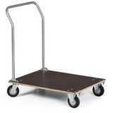 Plošinový vozík s madlem a dřevěnou plošinou, do 100 kg