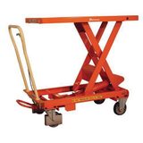 Mobilní hydraulický zvedací stůl Bishamon, do 500 kg, deska 101 x 51,8 cm