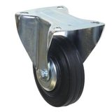 Gumové transportní kolo s přírubou, průměr 100 mm, pevné, kluzné ložisko