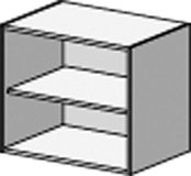 Nízká široká skříň Clasic line, 72 x 80 x 38 cm, otevřená