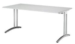 Kancelářský stůl Miro, 160 x 80 x 72 cm, rovné provedení, světle šedý