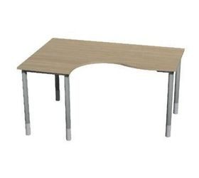 Roh kancelářský stůl Line Gemi, 180/80 x 120/65 x 70-90 cm, levé provedení, světlé dřevo