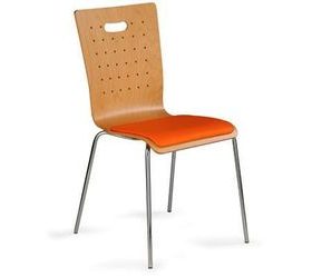 Dřevěná jídelní židle Tulip, oranžová