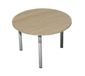 Kruhový konferenční stůl Line Set 110 x 75 cm, dezén světlé dřevo