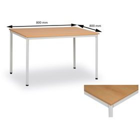 Jídelní stůl 80x80 cm, světle šedý/buk